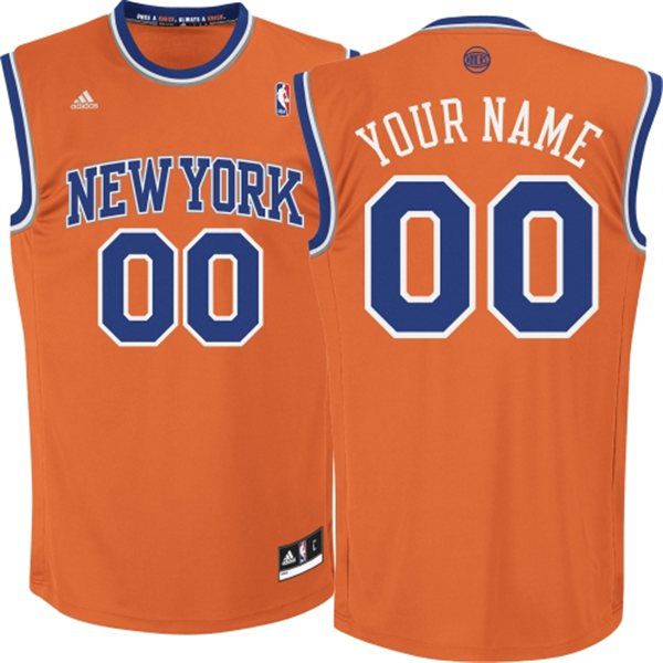 Adidas New York Knicks Youth Custom Replica Alternate Orange NBA Jersey